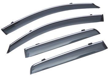 Ветровики Mitsubishi Outlander 2007-2013 акриловые с хром молдингом &ndash; комфорт в дороге, акриловые дефлекторы, стиль | Avtoholik